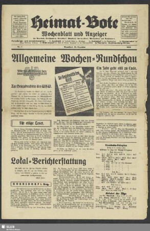 Heimat-Bote : Wochenblatt und Anzeiger für Auerbach, Dorfchemnitz, Gornsdorf, Günsdorf, Hormersdorf, Meinersdorf und Nachbarorte