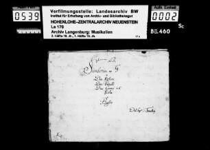 Giuseppe Toeschi: Sinfonia ex G / a / Due Violini / Due Flauti / Due Corni in G. / Viola / e / Basso / Del Sig. Toesky.