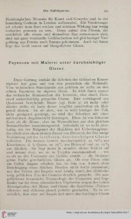 Fayencen mit Malerei unter durchsichtiger Glasur