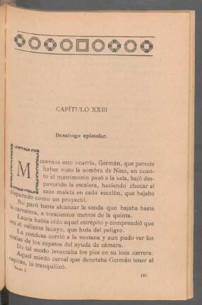Capítulo XXIII - Desahogo epistolar.