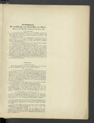 Bestimmungen für Ausführung von Bauwerken aus Beton