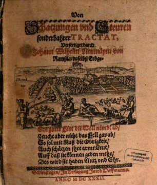 Von Schatzungen und Steuern : sonderbarer Tractat