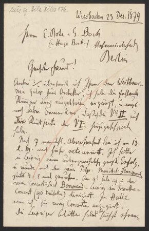 Brief an Musikverlag Ed. Bote und G. Bock (Berlin) : 23.12.1879