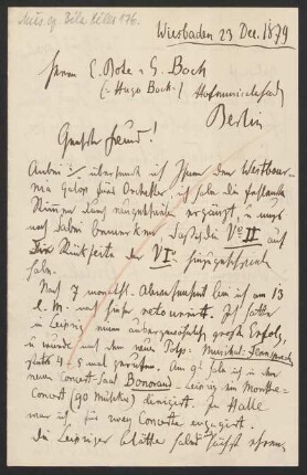 Brief an Musikverlag Ed. Bote und G. Bock (Berlin) : 23.12.1879