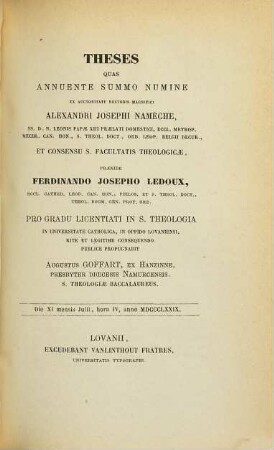 Theses. 1878/79, Fac. Theol.