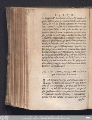 Al Sig. Giovanni Di Vegha per lo Preucipe di Salerno.