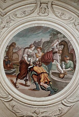 Die Begegnung Eliesers und Rebekkas am Brunnen