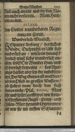 CCLXXX. Von Gottes wunderbaren Regierung im Creutz