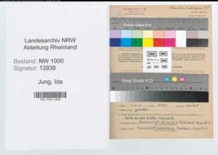 Entnazifizierung Ida Jung, geb. 20.09.1902 (Postassistentin)