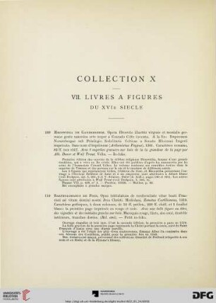 VII. Livres a Figures du XVIe Siecle (nr. 109-111)