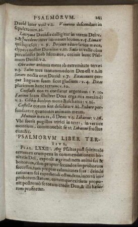 Psalmorum Liber Tertius.