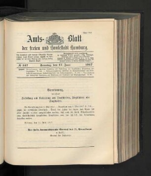 No. 147, 17. Juni 1917