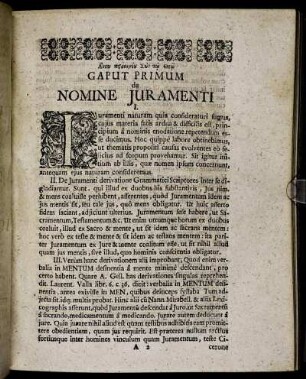 Caput Primum de Nomine Juramenti.