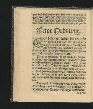 Fewr Ordnung.