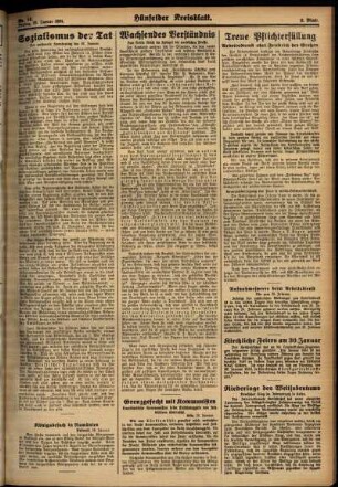 Zweite Ausgabe vom Freitag, den 26. Januar 1934.