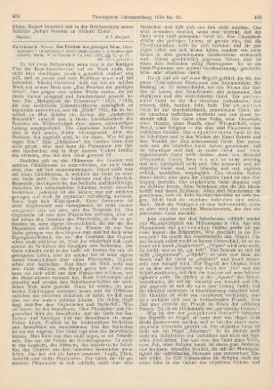 459-462 [Rezension] Hartmann, Nicolai, Das Problem des geistigen Seins