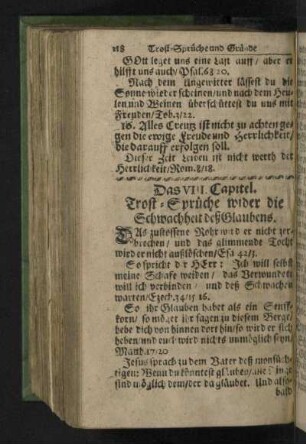 Das VIII. Capitel. Trost-Sprüche wider die Schwachheit deß Glaubens.