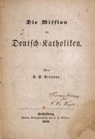 Die Mission der Deutsch-Katholiken
