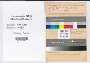 Entnazifizierung Gerda Coning, geb. 29.06.1900 (Sekretaerin)