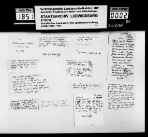 Regesten, Teilabschriften und Notizen zur mittelalterlichen Geschichte des Oberamtsbezirks, zusammengetragen aus Archivalurkunden und Editionen [von Oberstudienrat Christoph Friedrich Stälin]