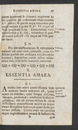 II. Essentia Amara