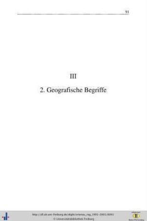 2. Geografische Begriffe.