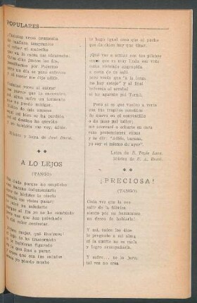 A lo lejos : (Tango)