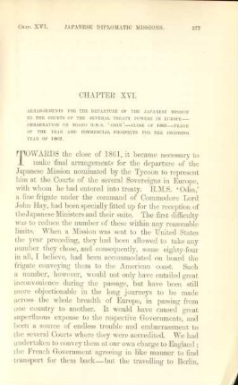 Chapter XVI. Arrangements for the departure of the Japanese mission to the courts of the several treaty powers in Europe ...