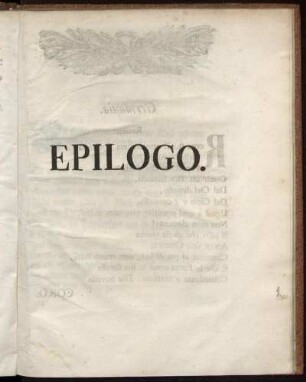 Epilogo / [Komp.: Paolo Scalabrini. Textverf.: Barthold Hinrich Brockes]