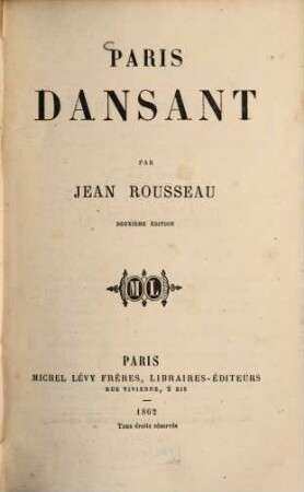 Paris dansant : Par Jean Rousseau