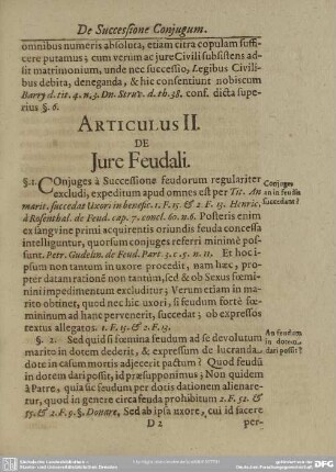 Articulus II. De Jure Feudali