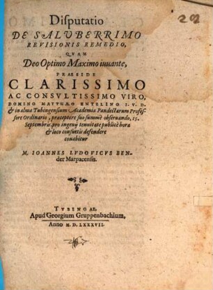 Disp. de saluberrimo revisionis remedio