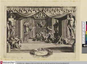[Interieur mit Merkur und Herse umgeben von Putti; Alcôve]