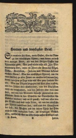 [Hundert und dreyßigster - Hundert drey und funfzigster Brief]