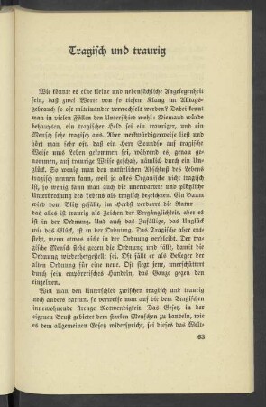 Tragisch und traurig