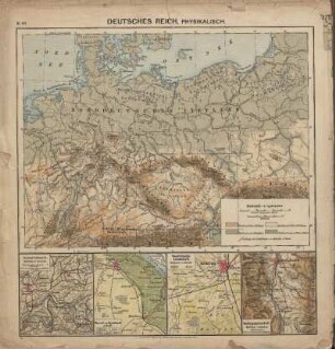 Deutsches Reich, physikalisch, Industriebezirk, Marsch- u. Geestlandschaft, Westfälische Landschaft, Gebirgslandschaft