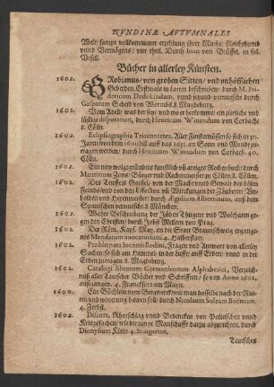 Bücher in allerley Künsten.