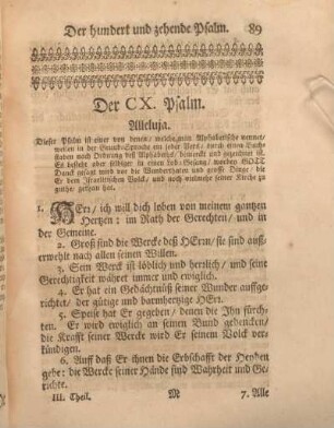 Der CX. Psalm. Alleluja.