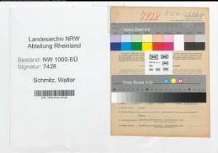 Entnazifizierung Walter Schmitz, geb. 12.03.1912 (Zollsekretaer)