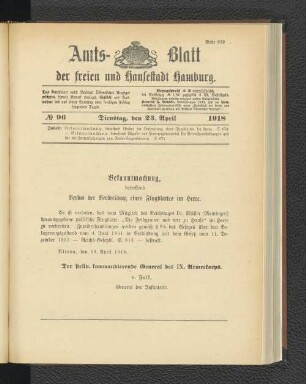 No. 96, 23. April 1918