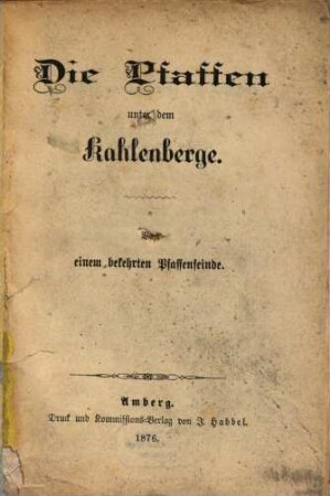 Die Pfaffen unter dem Kahlenberge