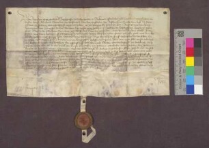 Markgräfin Anna von Baden entläßt eine Leibeigene, die einen Leibeigenen des Deutschen Ordens zu Freiburg in Wasenweiler geheiratet hat, aus der Leibeigenschaft.