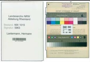 Entnazifizierung Hermann Lantermann , geb. 30.12.1896 (Mechanikermeister)