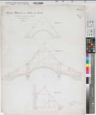 Soest (Soest) Hohnekirche (St. Maria zur Höhe) Blatt 7 Schnitte 1886/87 1 : 50 57 x 73 1886/87 Westphal Staatshochbauamt Soest