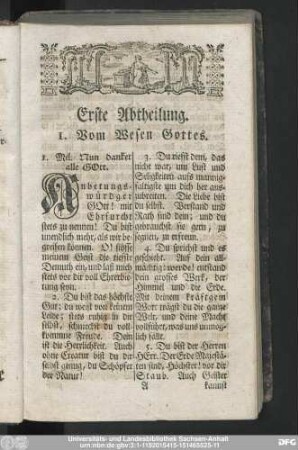 1. Vom Wesen Gottes.