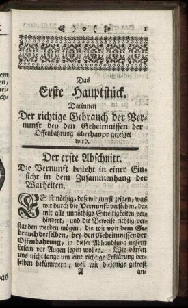 Der erste Abschnitt. - Der fünfte Abschnitt.