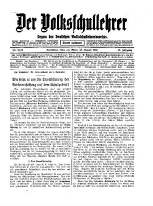 Wie steht es um die Durchführung der Reichsverfassung auf dem Schulgebiet?