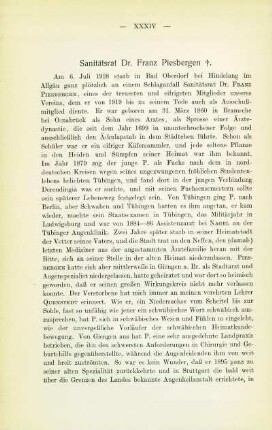 Sanitätsrat Dr. Franz Piesbergen ✝