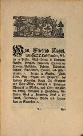 Ihrer Königlichen Majestät in Pohlen ... Stolln-Ordnung auf denen Erzgebürgen