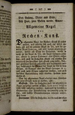 Allgemeine Regel der Rechen-Kunst